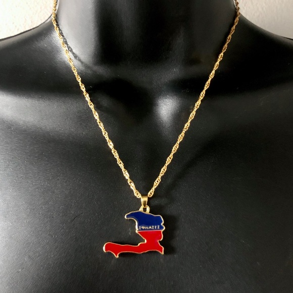 Dominican Republic Flag & Map Necklace - Picture 3 of 6